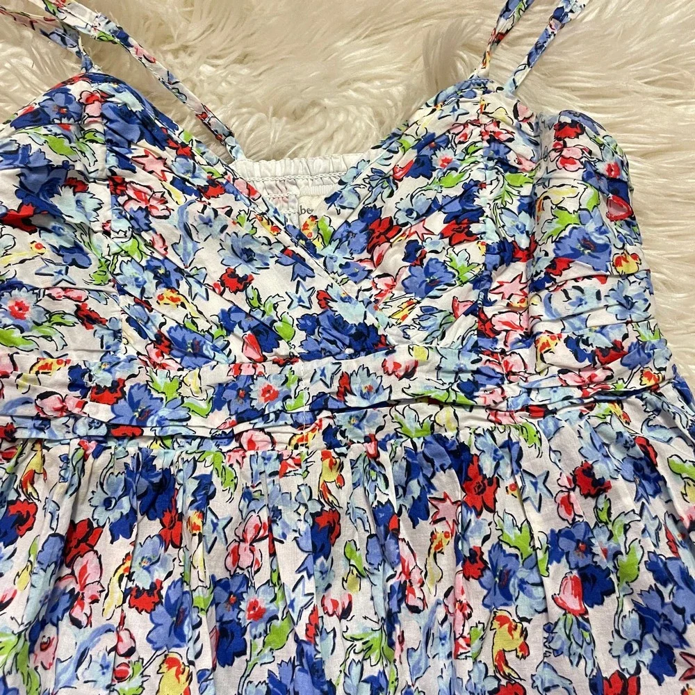 Abercrombie & Fitch Watercolor Floral & Tulle Thin Strap Summer Dress Size Small - Picture 10 of 12